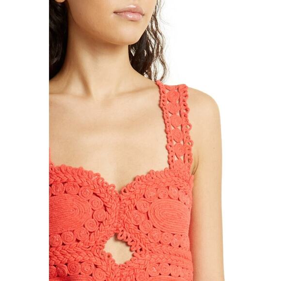 Sea NWT Camila Crochet Pleating Romper Red Size 8 - Picture 5 of 12